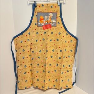 Disney Winnie the Pooh Tigger Piglet Honey Pot Cooking Apron Yellow Adult Size